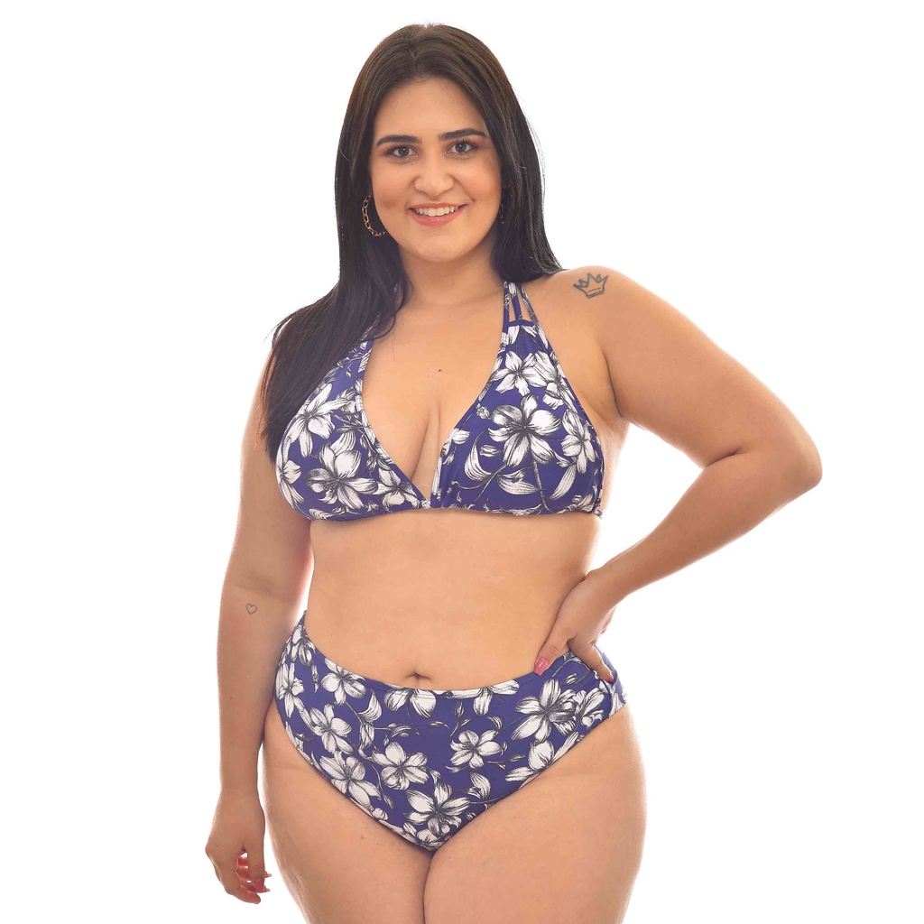 Conjunto De Biquini Plus Size Cortininha Calcinha Fio Shopee Brasil