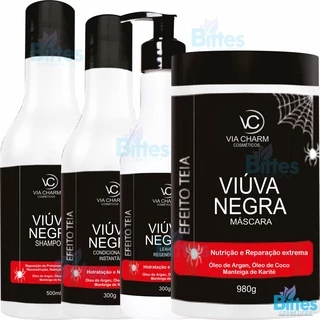 Kit Viúva Negra Via Charm Cosméticos Reconstrução e Hidratação