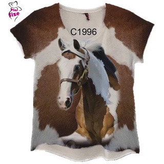 Blusa Feminina Pelugem Cavalo Malhado Country C1996