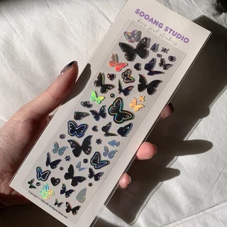 [SOOANG STUDIO] Night sky butterflies/Holographic Korean stickers