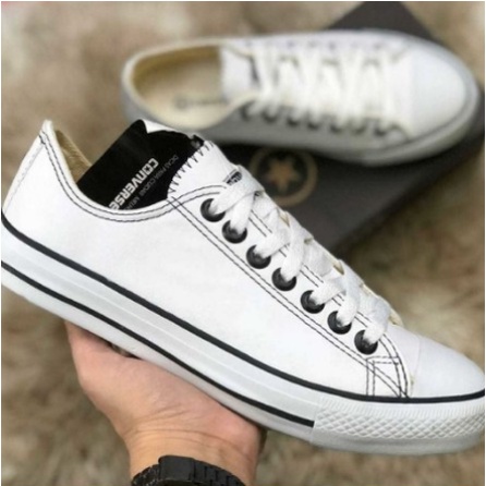 Tênis Converse All Star Branco Couro Sintetico Feminino e Masculino sola  baixa - Tamanho 34