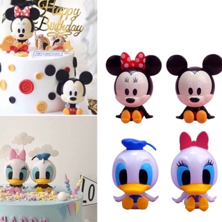Conjunto De 2 Peças Mickey Minnie Bolo De Desenho Animado Topper Decoração De Presente Menino Menina Ducha De Bebê Suprimentos Para Festa