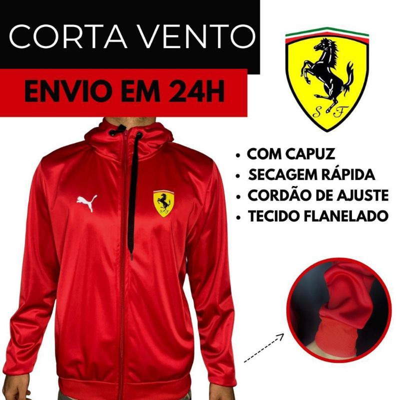 Corta vento sale ferrari vermelho