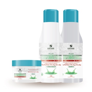Kit Transição Capilar Uso Diario Água Micelar (Shampoo, Condicionador e Máscara) Lattans Cosméticos