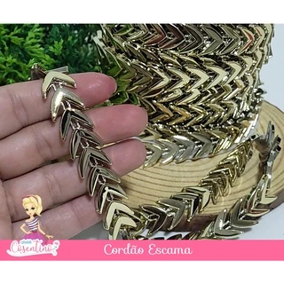 1 metro Aljofre Cordão Escama de Peixe dourado - Artesanato Lembrancinha Festa Casamento Decoração Aniversário Patchwork