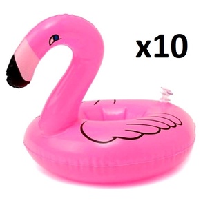 Kit 10 Boias Porta Copo Flamingo Verao Agua BO44985