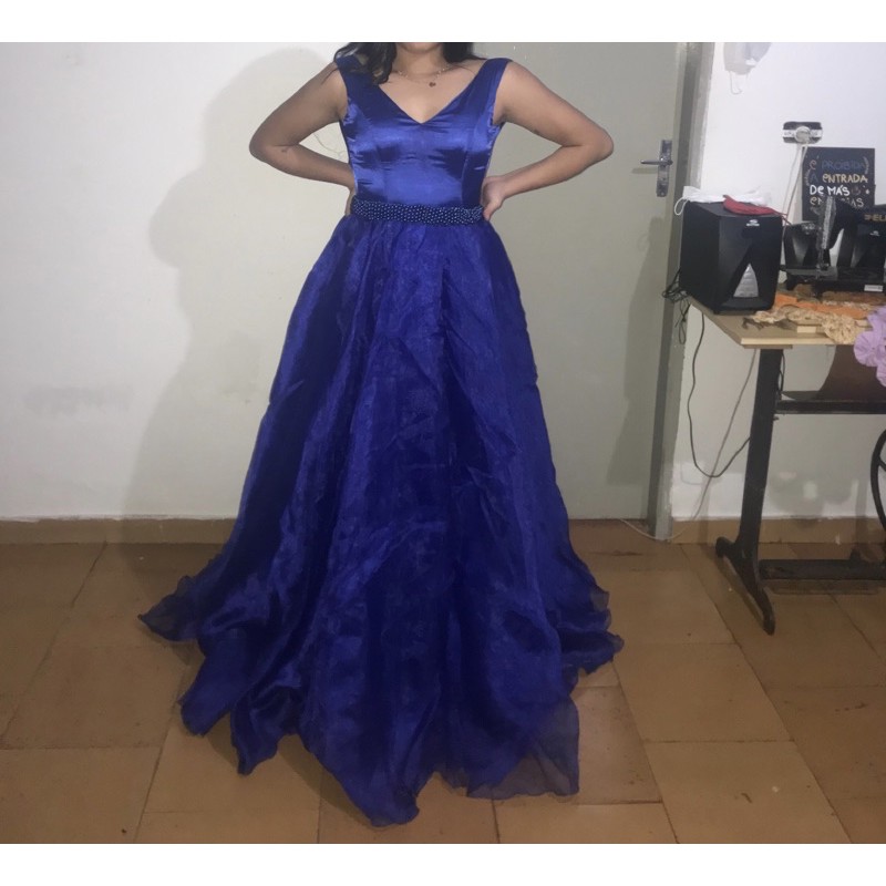 Vestido de festa debutante 2024 azul