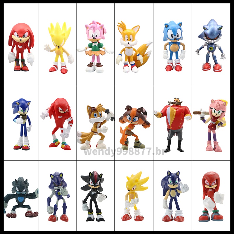 Local Ultra Baixo Custo 6/12/18 Pcs/Set Anime Sonic The Hedgehog  Personagens Figura De Ação Pvc Boom Raro Dr Beggman Shadow Boneca Modelo  Brinquedos