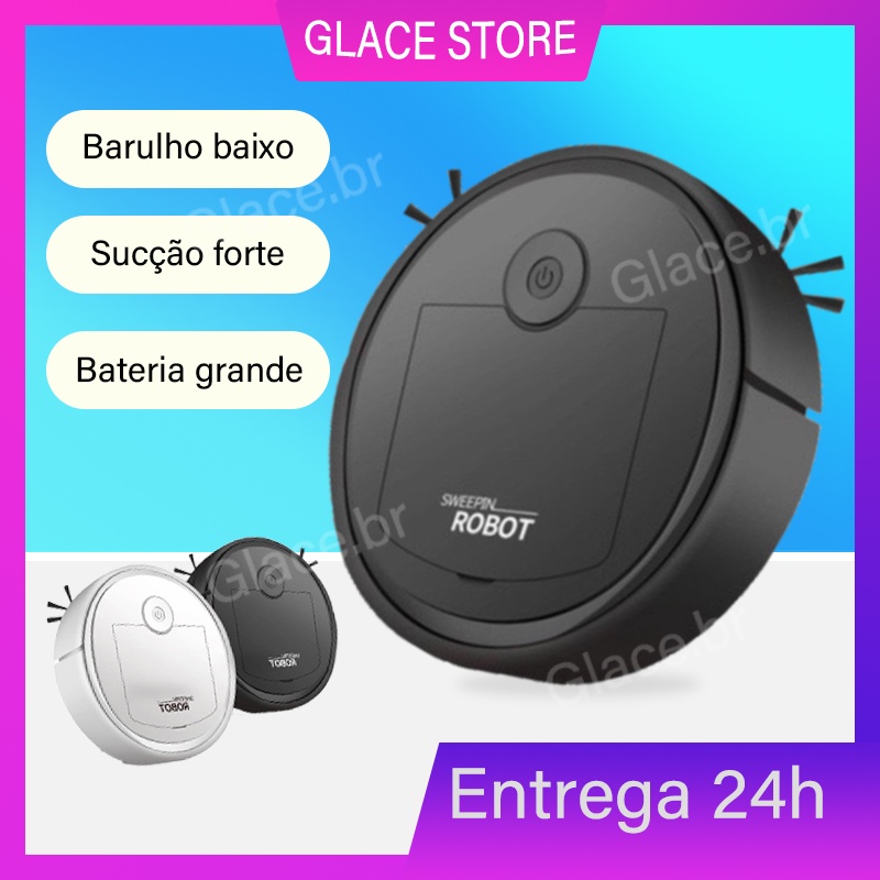 [Entrega 24h] Robô Varredora/Aspirador De Pó 1200PA Automática 3 Em 1 Limpeza Doméstica Robótico Inteligente E Silencioso