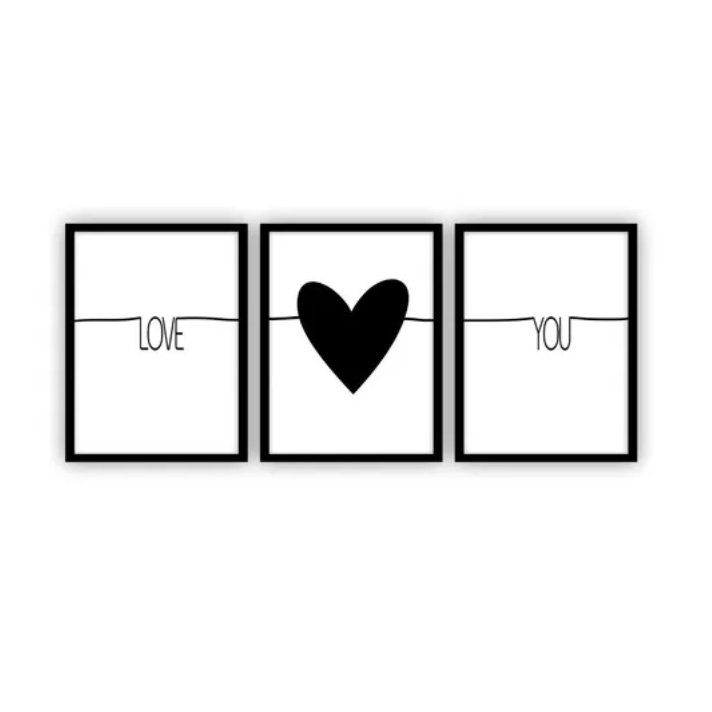 Quadros Decorativos Quarto Casal Frases Amor Love You Papel De Parede 1798 Shopee Brasil