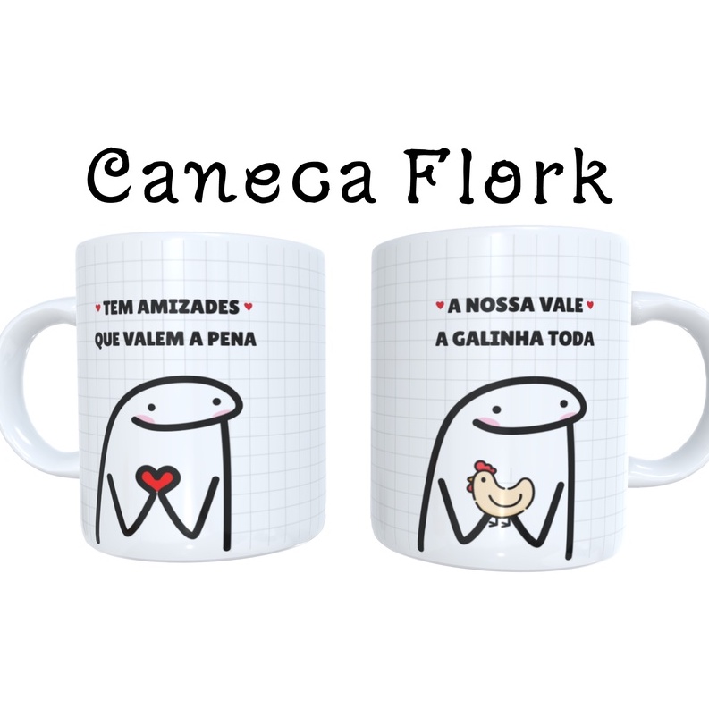 Caneca meme FLORK para amiga aniversariante, aniversário