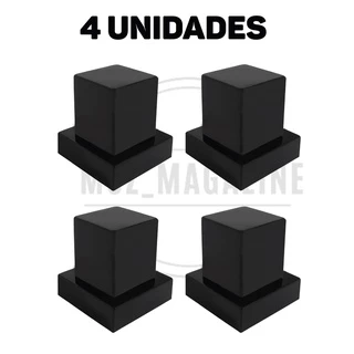 Acabamento Quadrado kit 4 Unidades Para Registro Chuveiro Pressão / Gaveta 1/2 e 3/4 PRETO ABS Padrão Deca - Não Descasca PRETO