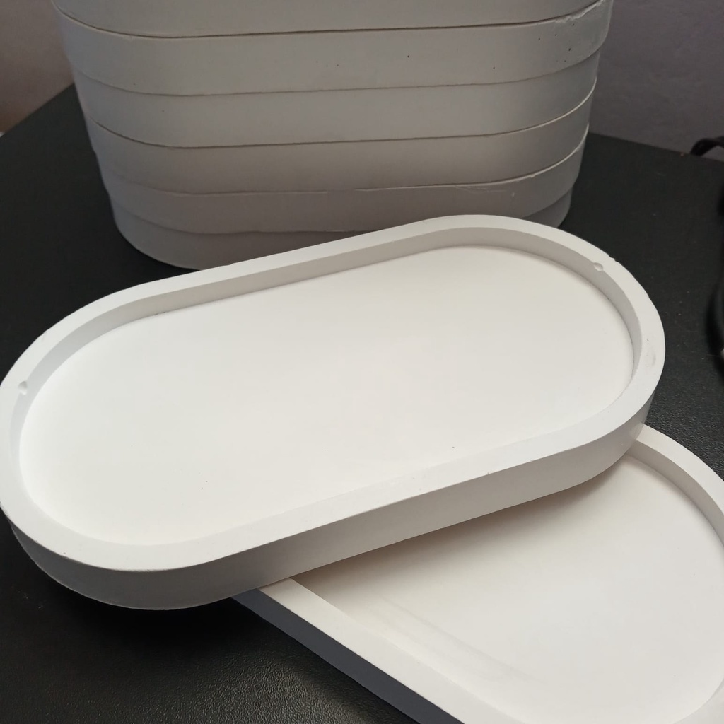 10 bandejas gesso oval branca para artesanato, decoração, exposição de ...