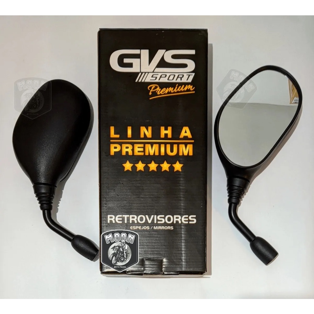 Retrovisor Xt Rosca Yamaha Haste Curta Fixa Lente Convexa Gvs