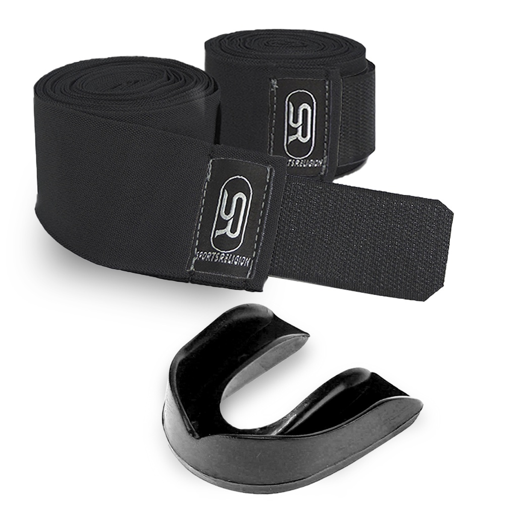 Protetor Bucal Simples + Bandagem Elástica 3 M - Boxe Muay