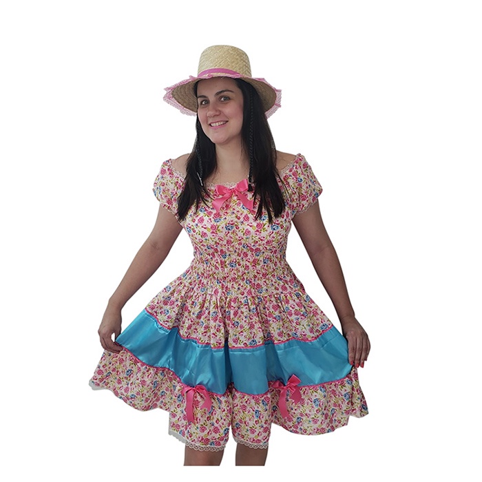 Vestido florido sale para festa junina