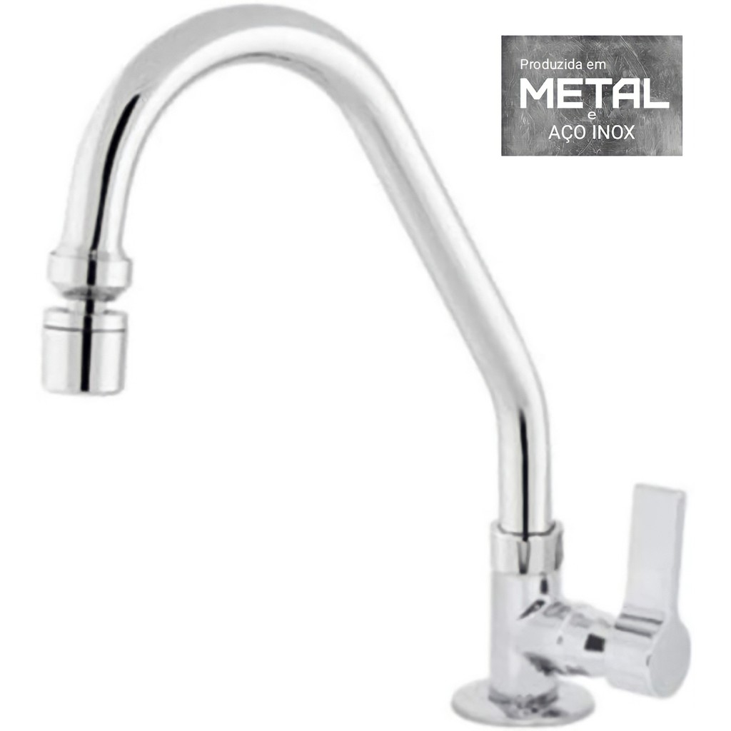 Torneira BANCADA 100% Metal 1/4 De Volta C-70 1168 C/arejador Cód. 100B