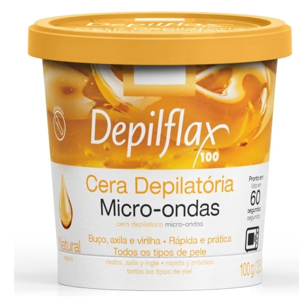 Cera Depilatória de Micro-ondas Natural Depilflax 100g | Shopee Brasil