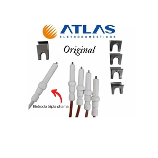 KIT ELETRODOS COMPLETO FOGÔES  ATLAS UTOP GLASS/ TOP GOURMET 5 BOCAS  GLASS 100% ORIGINAL em Oferta na Shopee