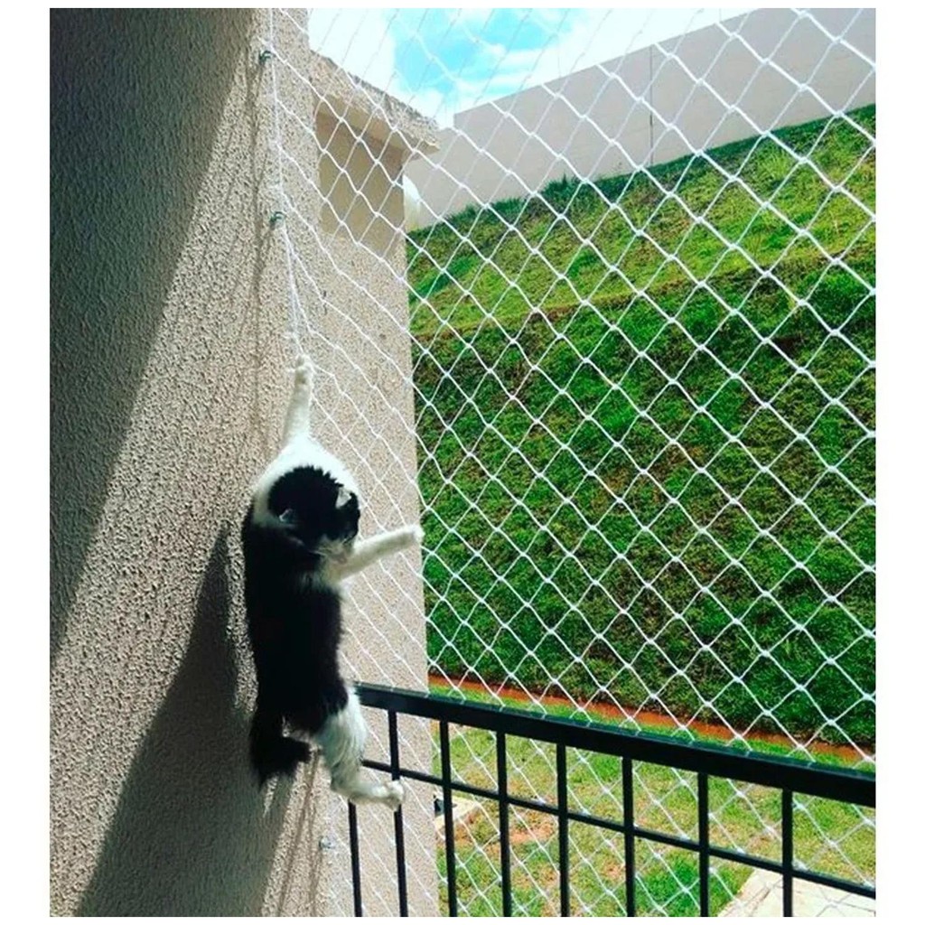 KIT Tela de Proteção Para Janelas 1,30m x 1,40m + Corda + Ganchos e Buchas