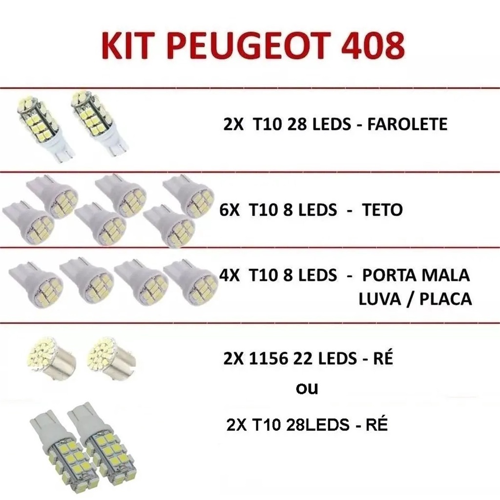 Pack LED PEUGEOT 408 1.6 (2012 à 2024) – Pack Complet main image 1