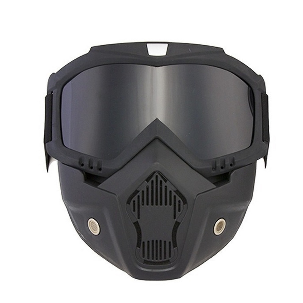 Máscara Para Motociclista Com Oculos Fumê Capacete Aberto