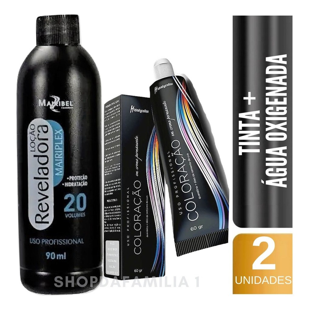 Cabelo Preto Azulado - Kit Completo com Tinta 1.0 e Água Oxigenada da ...