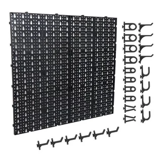 Painel Para Ferramentas Em Plástico Perfurado + Ganchos