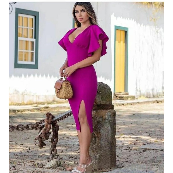 Vestido Midi Vestido Para Madrinha Cartorio Roupas Para Madrinhas