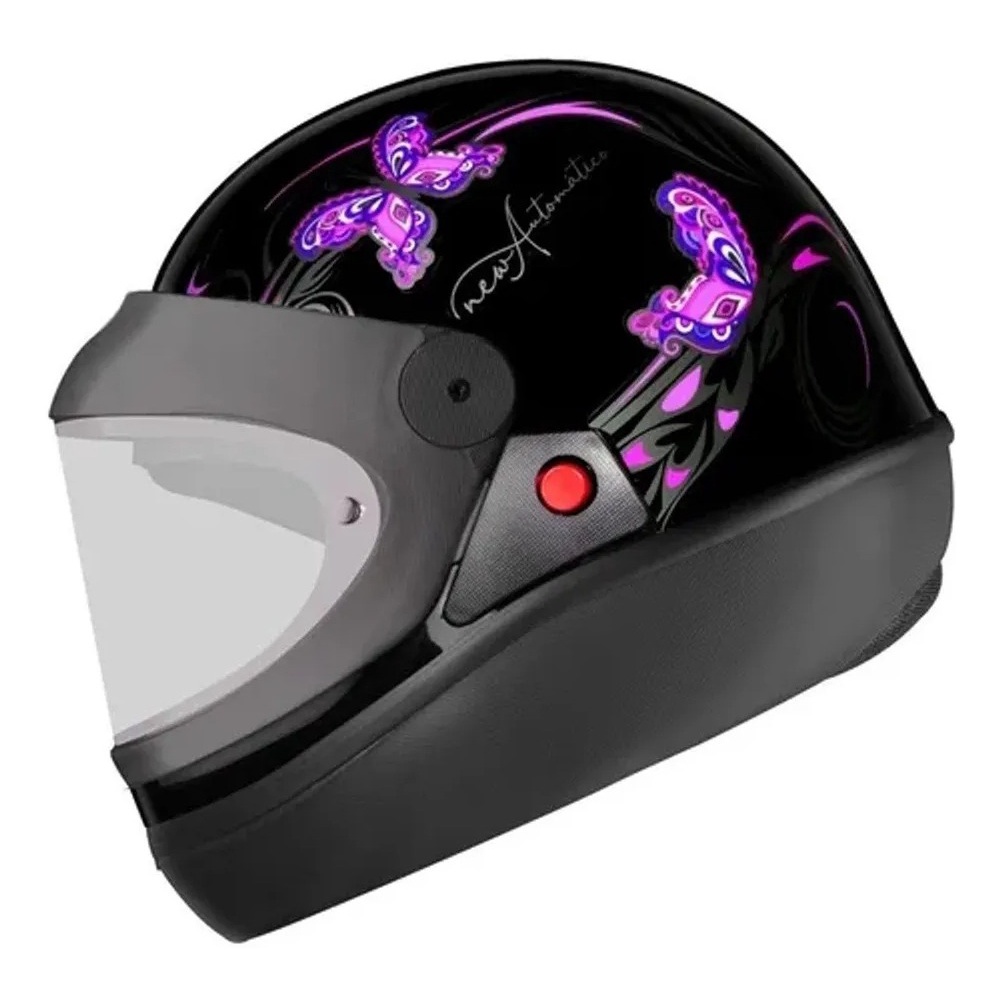 Capacete Moto Feminino Automático Ebf Borboleta C/ Selo Inmetro