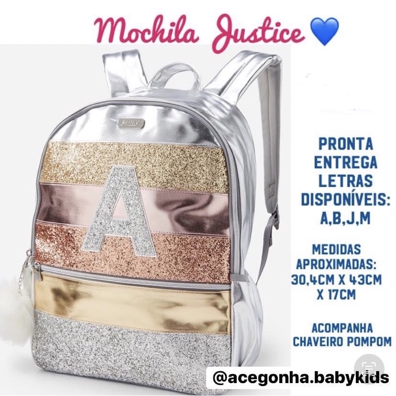 Mochilas justice con discount letras