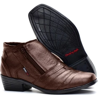 Bota Botina Social Couro Legitimo Masculina