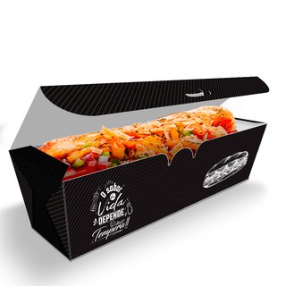 Embalagem Para Hot dog Cachorro Quente Delivery 25cm 100 unidades