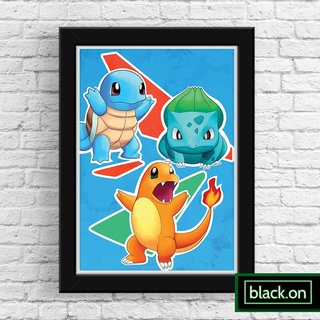 quadro decorativo filme desenho Pokémon Pikachu aquarela