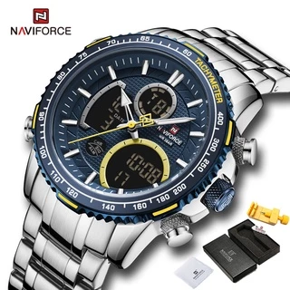 NAVIFORCE 9182 Relógio De Pulso De Quartzo Duplo Multifuncional