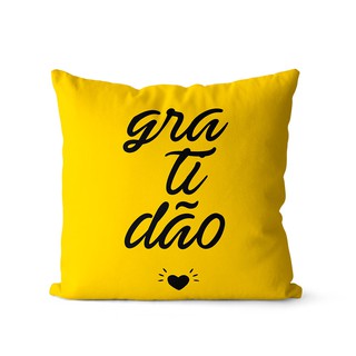 Capa de almofada gratidão amarelo