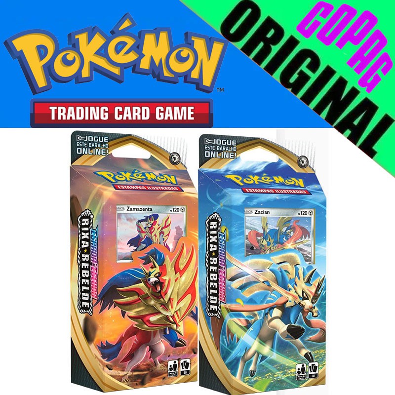 2 Decks Pokémon Espada e Escudo 2 Rixa Rebelde Zacian e Zamazenta