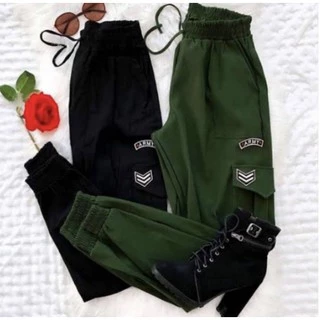 Calças Cargo Jogger Army Bolsos Laço Feminina Live