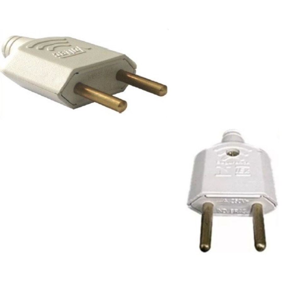 Pino Macho 20 Amperes Plug 2 Polos Pino Grosso Tomada Grossa Chapinha ...