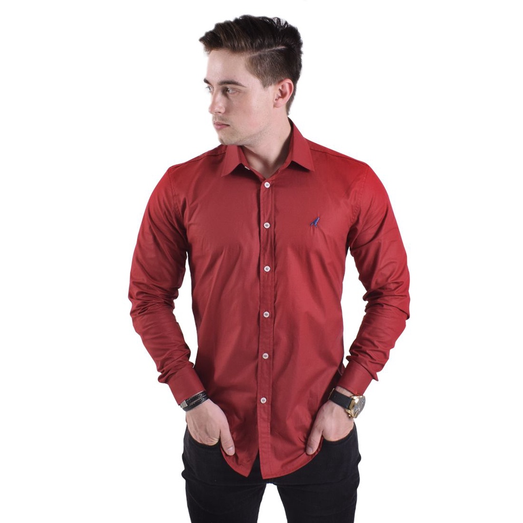 Camisa vermelha social store masculina