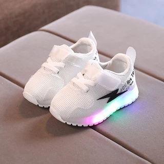 Tênis De Iluminação LED Infantil Sapatos Casuais Antiderrapantes