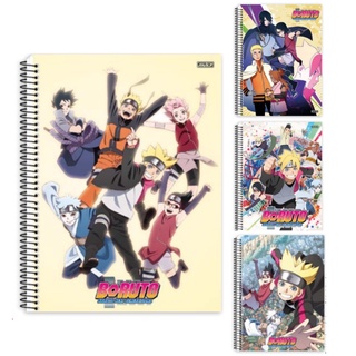 Kit de Cadernos de Desenho, Sd Inovacoes, Universitário, Capa Dura, Boruto/ Naruto, 60 Folhas, Pacote com 5