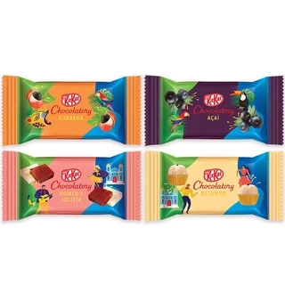 Kit 4 Chocolates Kit Kat Fingers - I Love Brasil 2ed - Guaraná Açaí Romeu e Julieta Beijinho