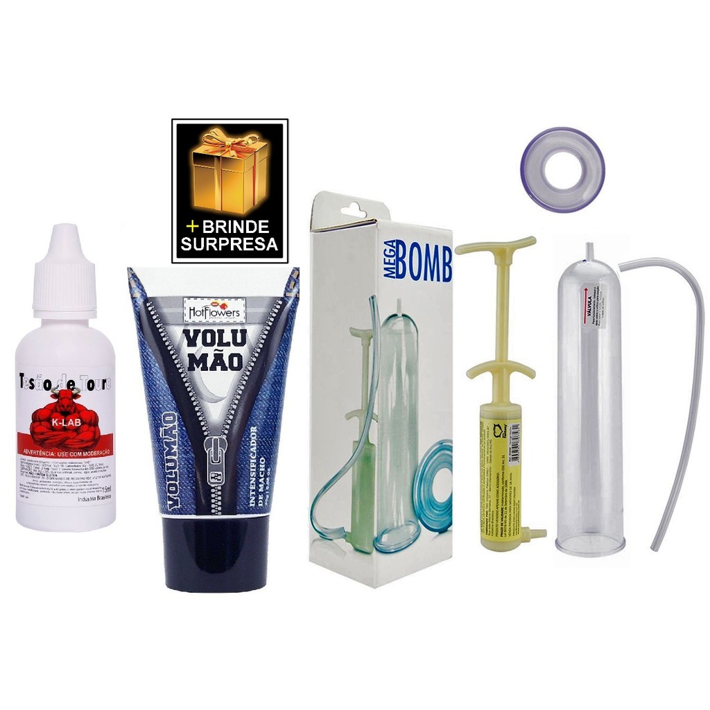 Kit Bomba Peniana Gel Volumao Tesão De Touro 2 Brindes 1 Lubrificante Intimo Shopee Brasil 3700