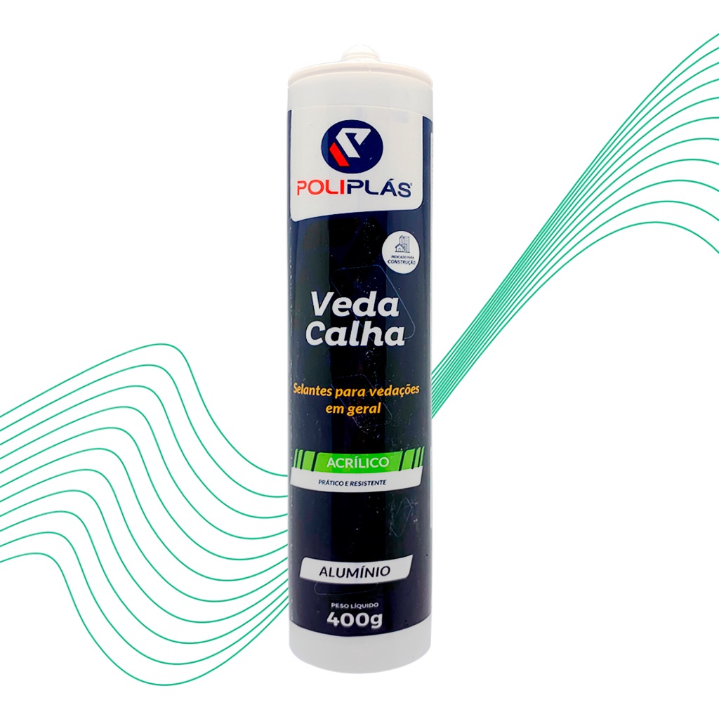 Veda Calha Cola Selante 400 Gramas Aluminio Poliplas Vedacalha Furos ...