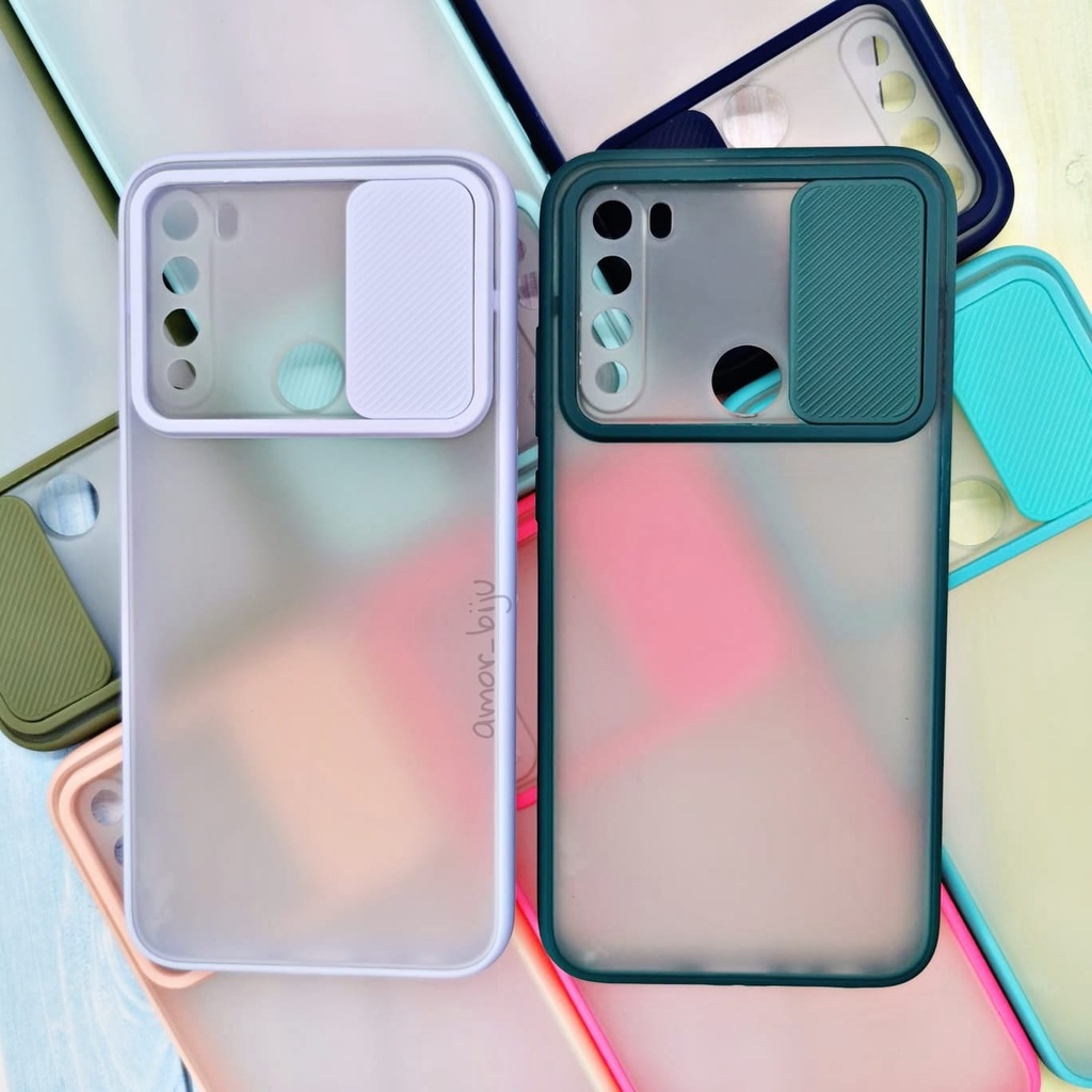 Capinha Tampa Câmera Fosca Xiaomi Redmi Note 8 Capa Case com Protetor de câmera deslizante (CF02)