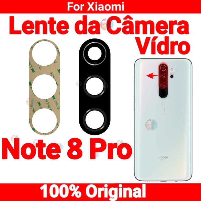 Lente De Vidro Camera Traseira Xiaomi Redmi Note 8 Pro Vidrinho Da Câmera