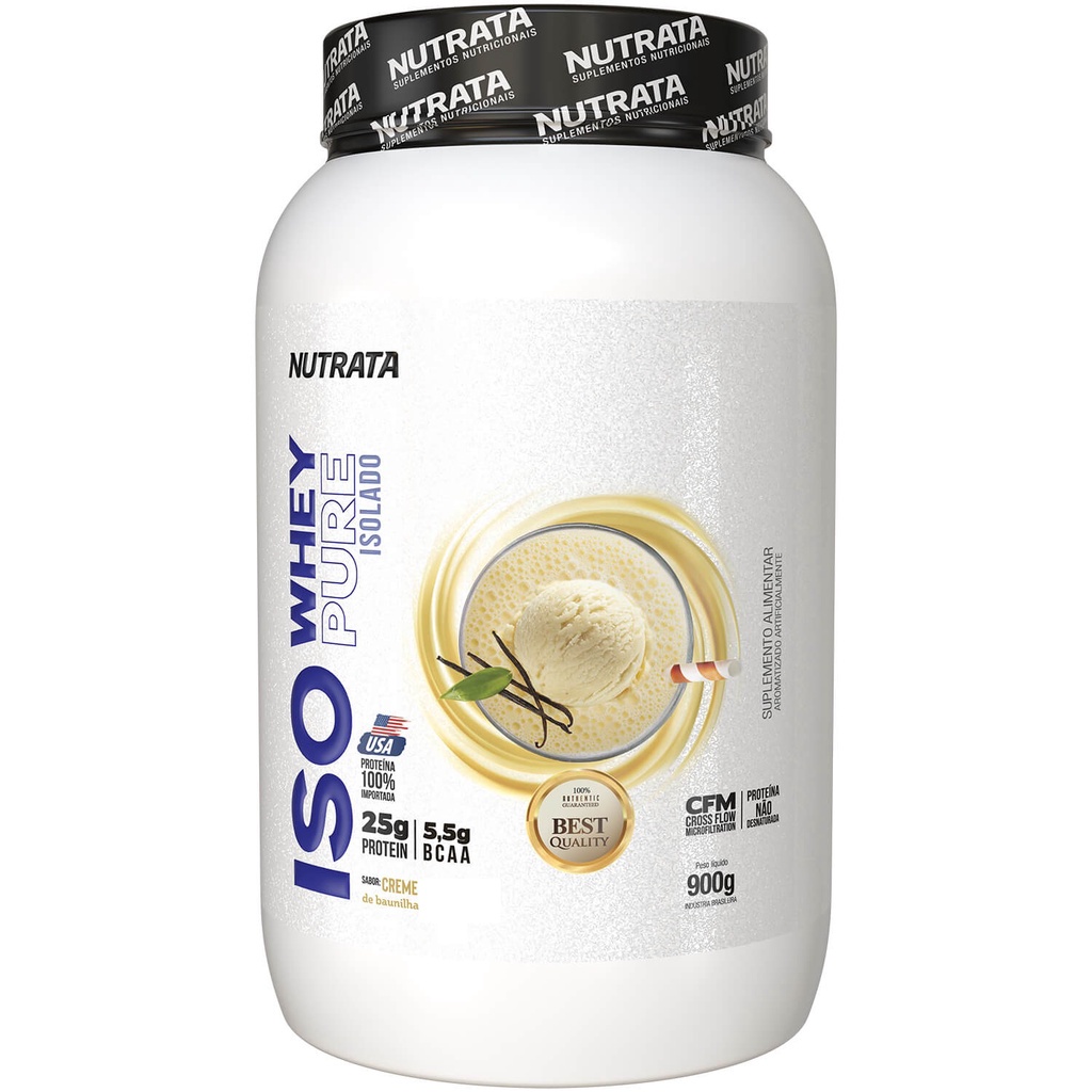 Iso Whey 100% Isolado – Sabor Baunilha – Nutrata 900g