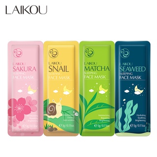 Laikou Máscara De Dormir Facial Sakura Matcha / Creme Clareadora Sem Manchas 4pçs