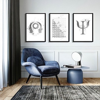 Quadros Decorativos Mosaico 3 Peças 30 x 40 cm psicologia psicócologo terapia profissão 004